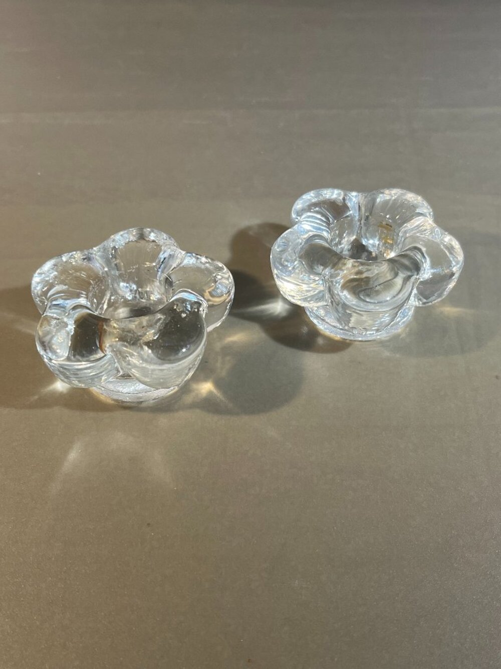 2" x 1" Glass Petal Taper Candle Holders (876)